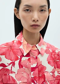 Floral-print shirt with pockets