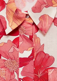 Floral-print shirt with pockets