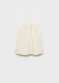 Plain cotton spaghetti-strap pajama top