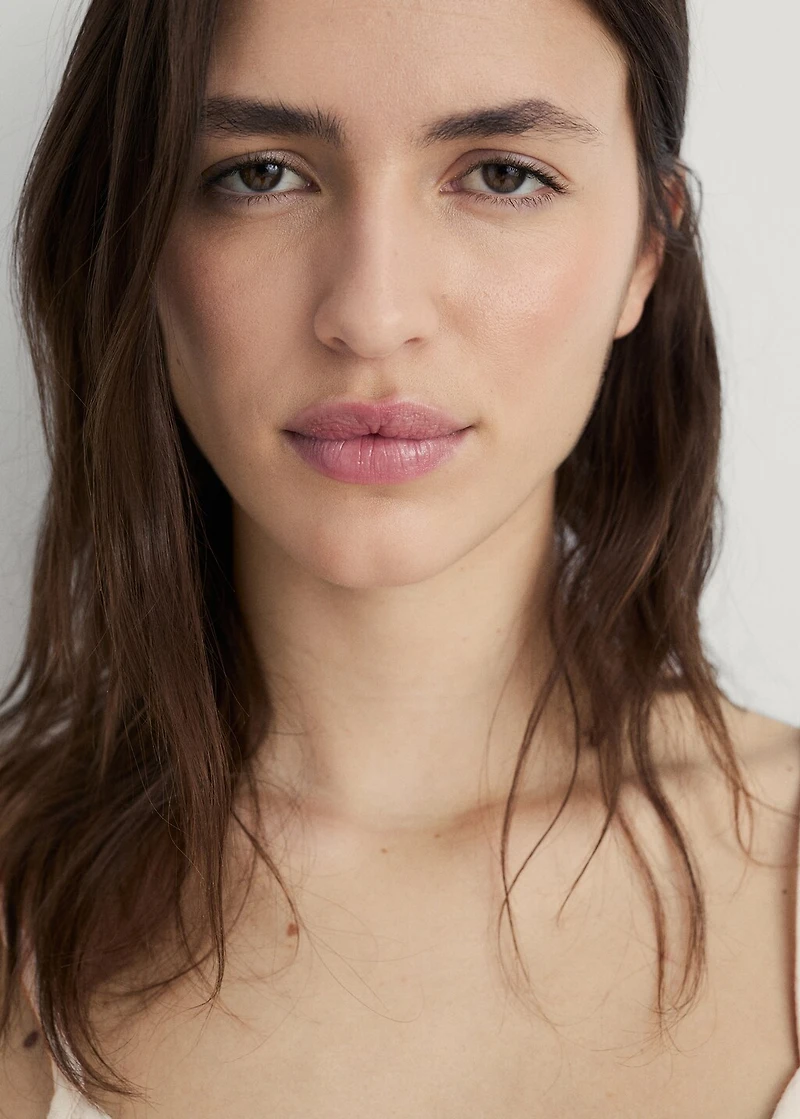 Plain cotton spaghetti-strap pajama top