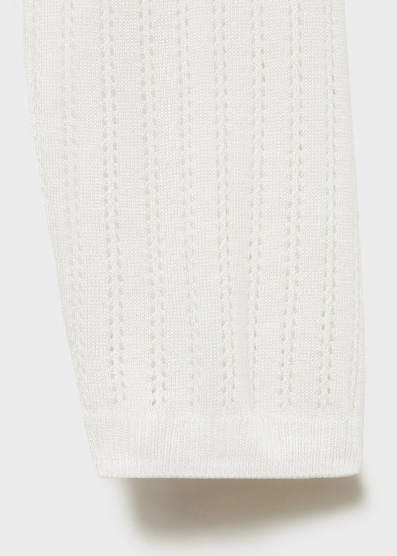 Pajama cardigan with lace detail