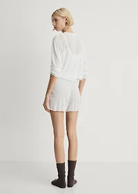 Pajama cardigan with lace detail