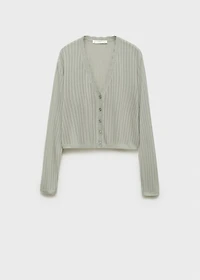 Pajama cardigan with lace detail