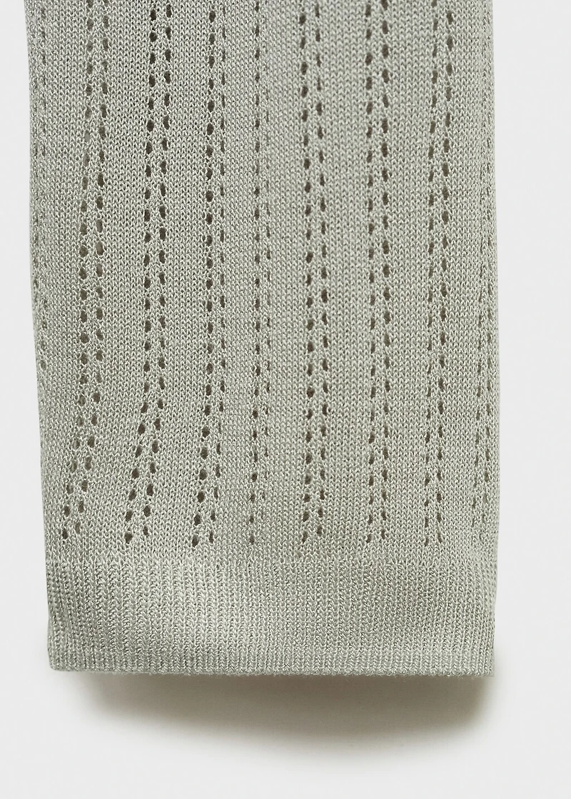 Pajama cardigan with lace detail