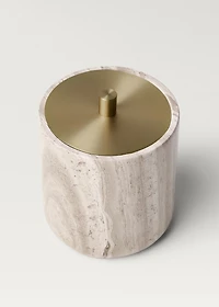Marble bathroom jar with metal lid