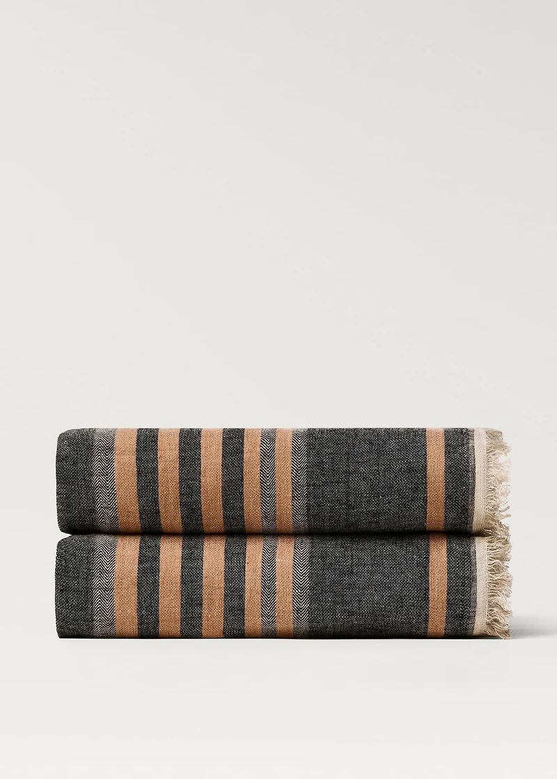 Linen blanket with stripe design
