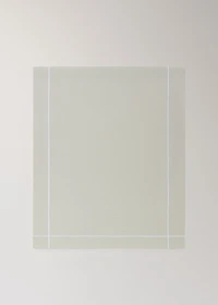 Cotton embroidered table runner with scalloped detail