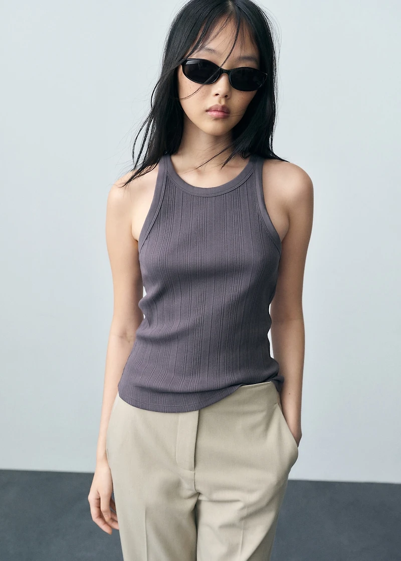 Cotton halter-neck top