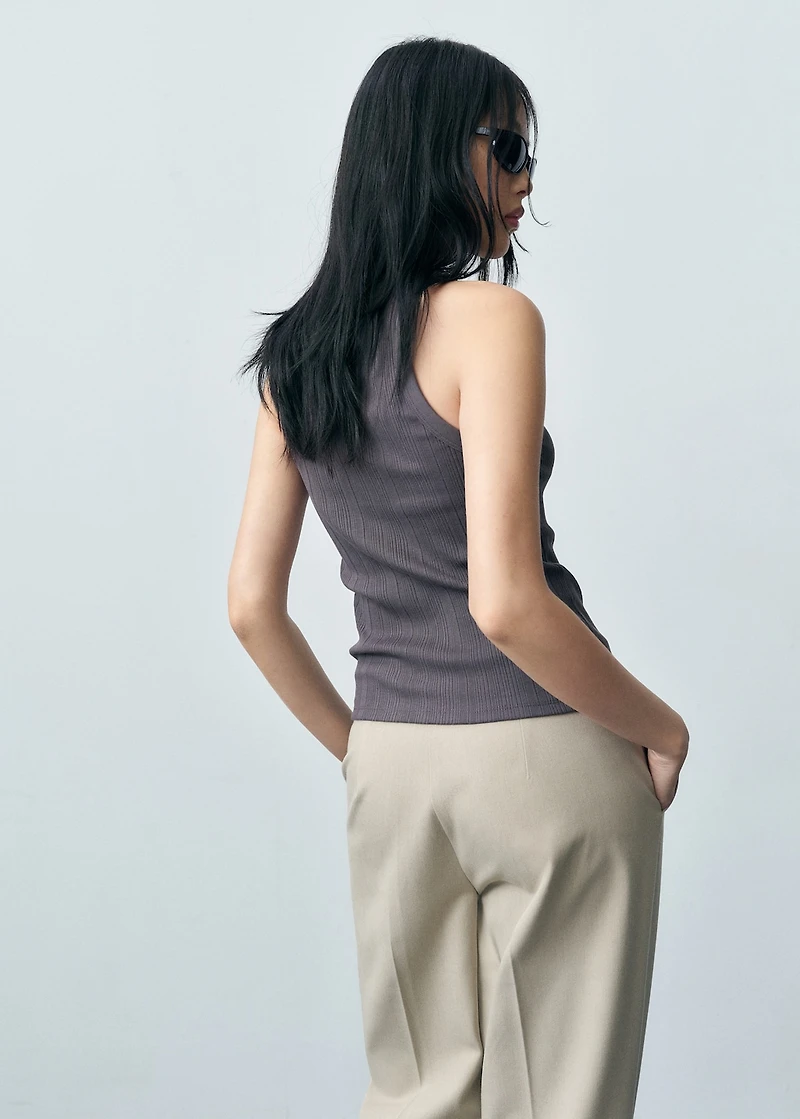 Cotton halter-neck top