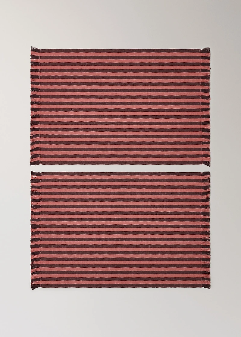 Cotton two-tone yarn-dyed striped placemat