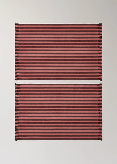 Cotton two-tone yarn-dyed striped placemat