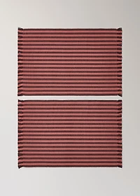 Cotton two-tone yarn-dyed striped placemat