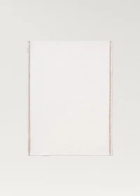 Linen dish cloth with stripes and dyed yarn