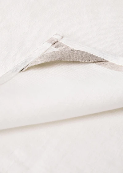 Linen dish cloth with stripes and dyed yarn