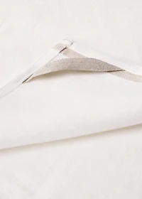 Linen dish cloth with stripes and dyed yarn