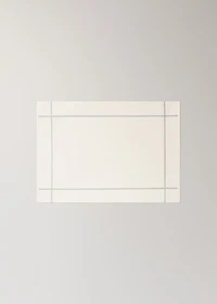 Cotton embroidered placemat with scalloped detail