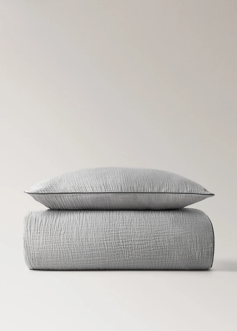 Chiffon cotton duvet cover with contrast piping for cot