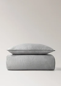 Chiffon cotton duvet cover with contrast piping for cot