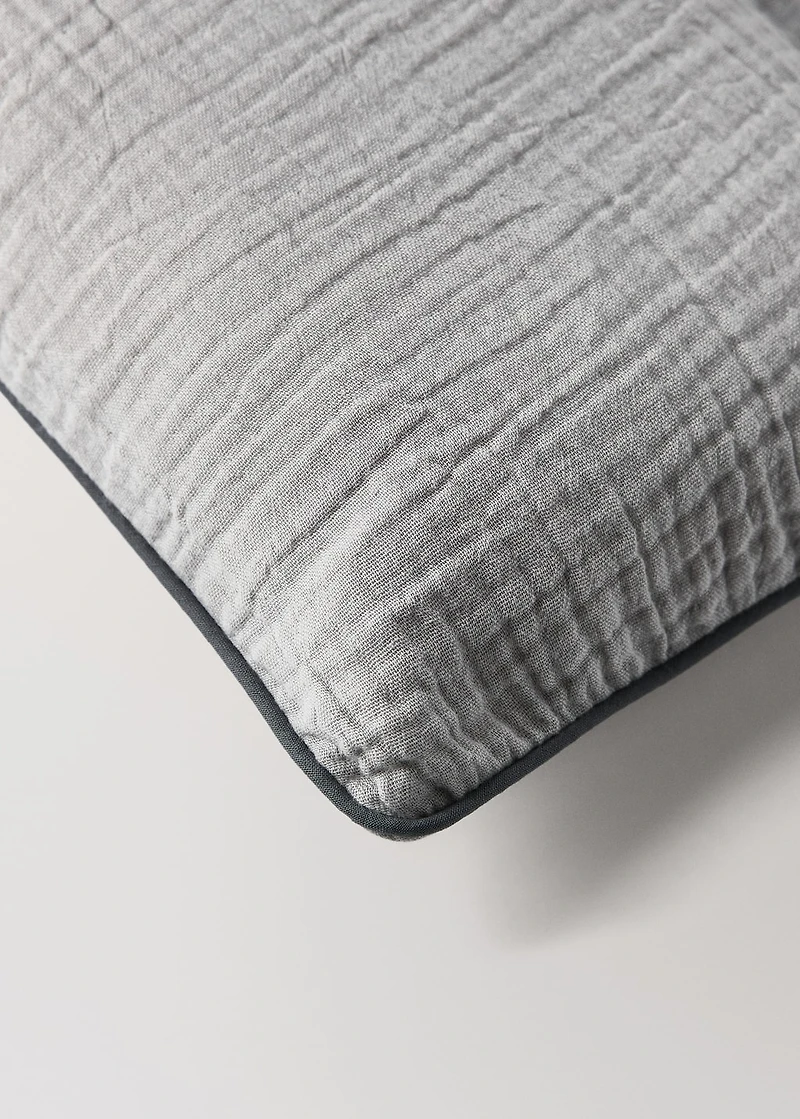 Chiffon cotton duvet cover with contrast piping for cot