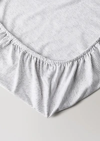 Cotton striped fitted sheet for crib