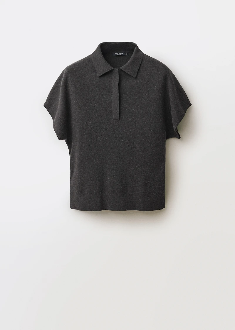 Wool-blend polo-neck sweater