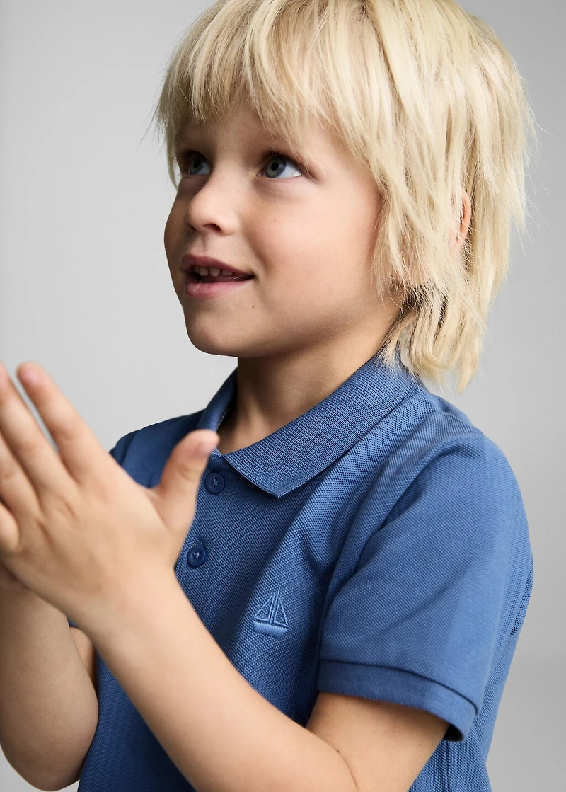 Short-sleeve knitted polo shirt