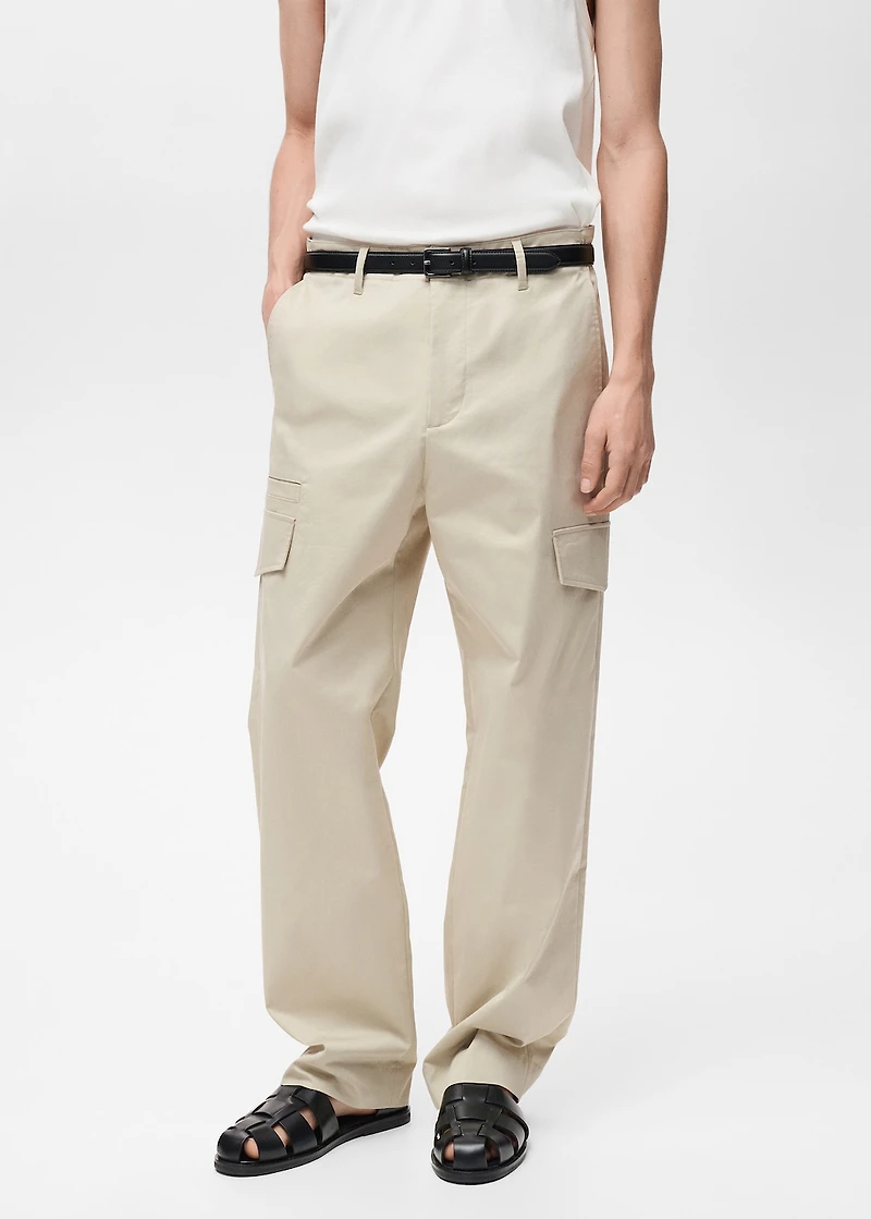 Relaxed-fit pants with pocket