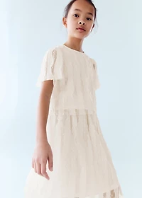 Contrast panels tulle skirt