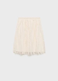 Contrast panels tulle skirt