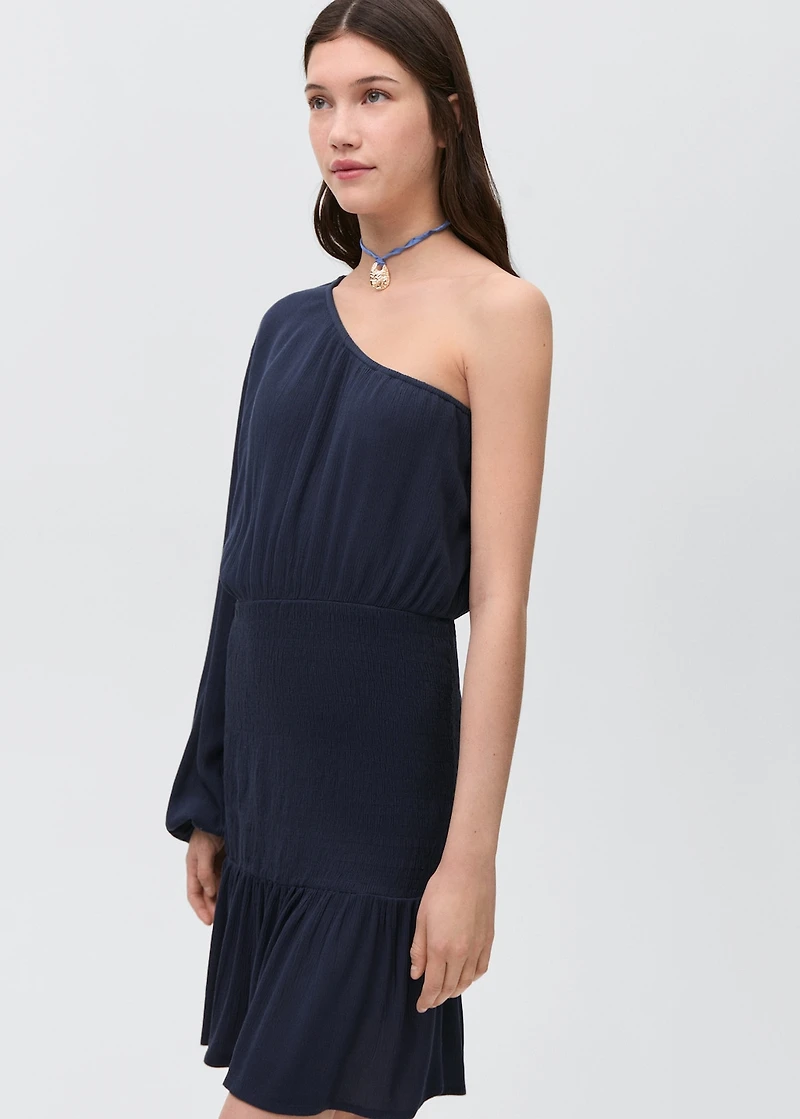 Asymmetrical pleated dress