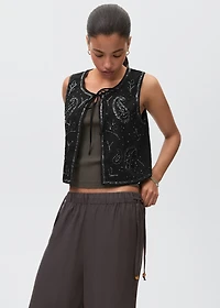 Beaded embroidered vest