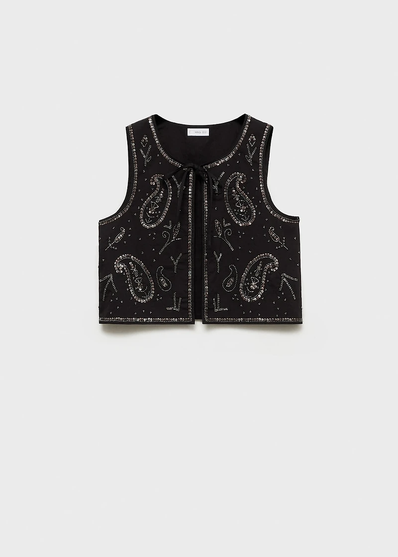 Beaded embroidered vest