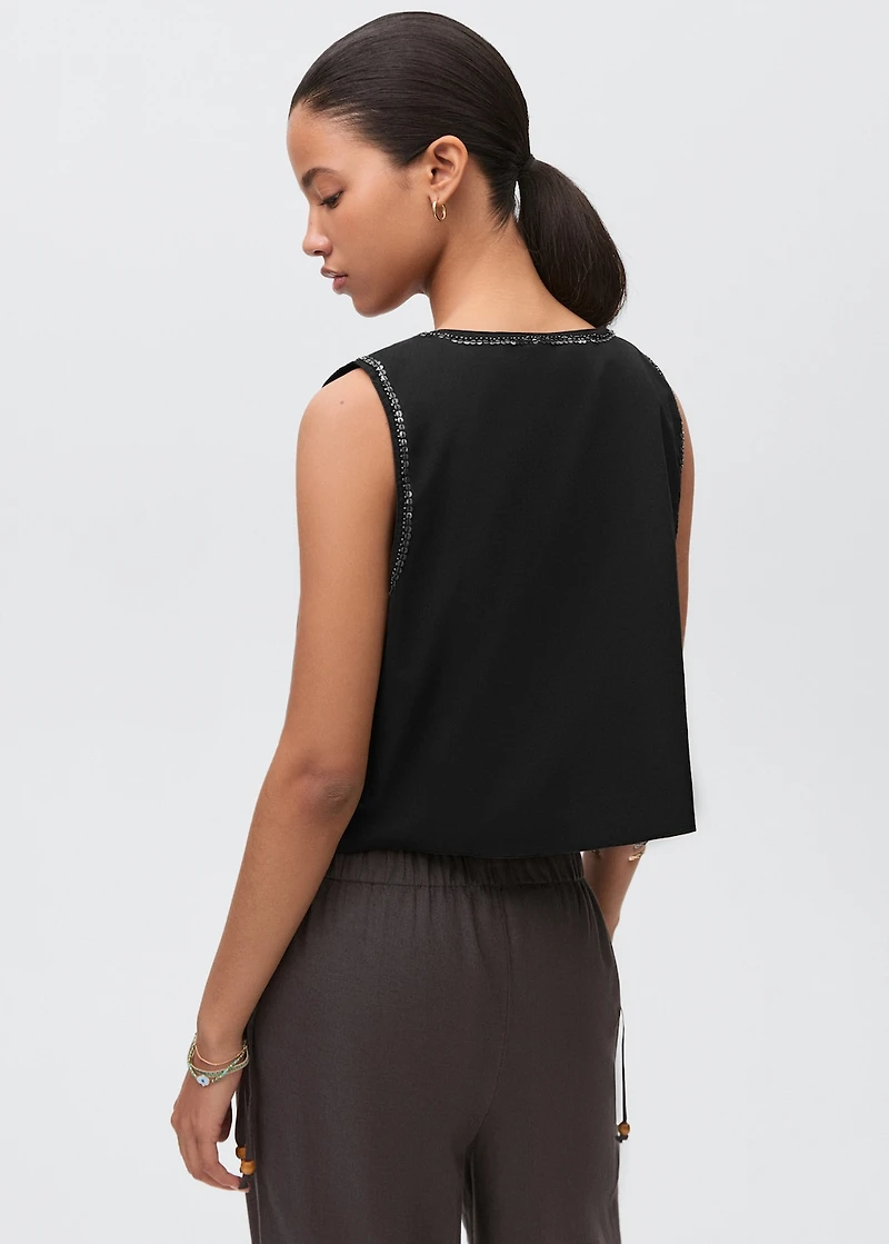 Beaded embroidered vest