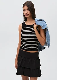 Ruffled mini-skirt pants