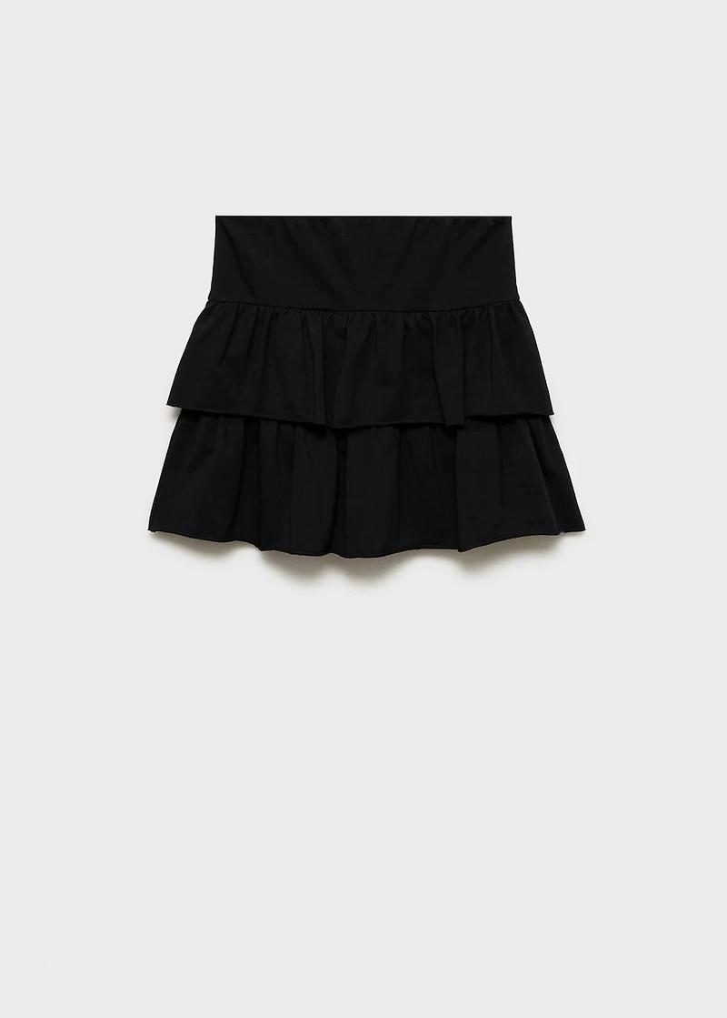 Ruffled mini-skirt pants