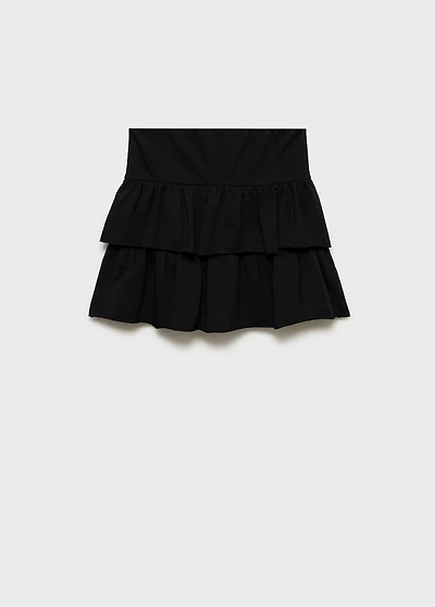 Ruffled mini-skirt pants