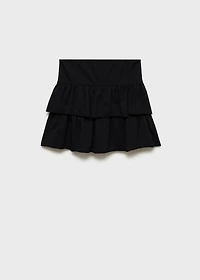 Ruffled mini-skirt pants