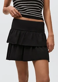 Ruffled mini-skirt pants