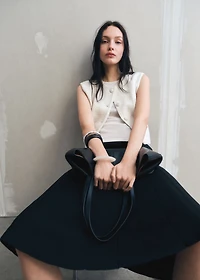 Tweed vest with buttons