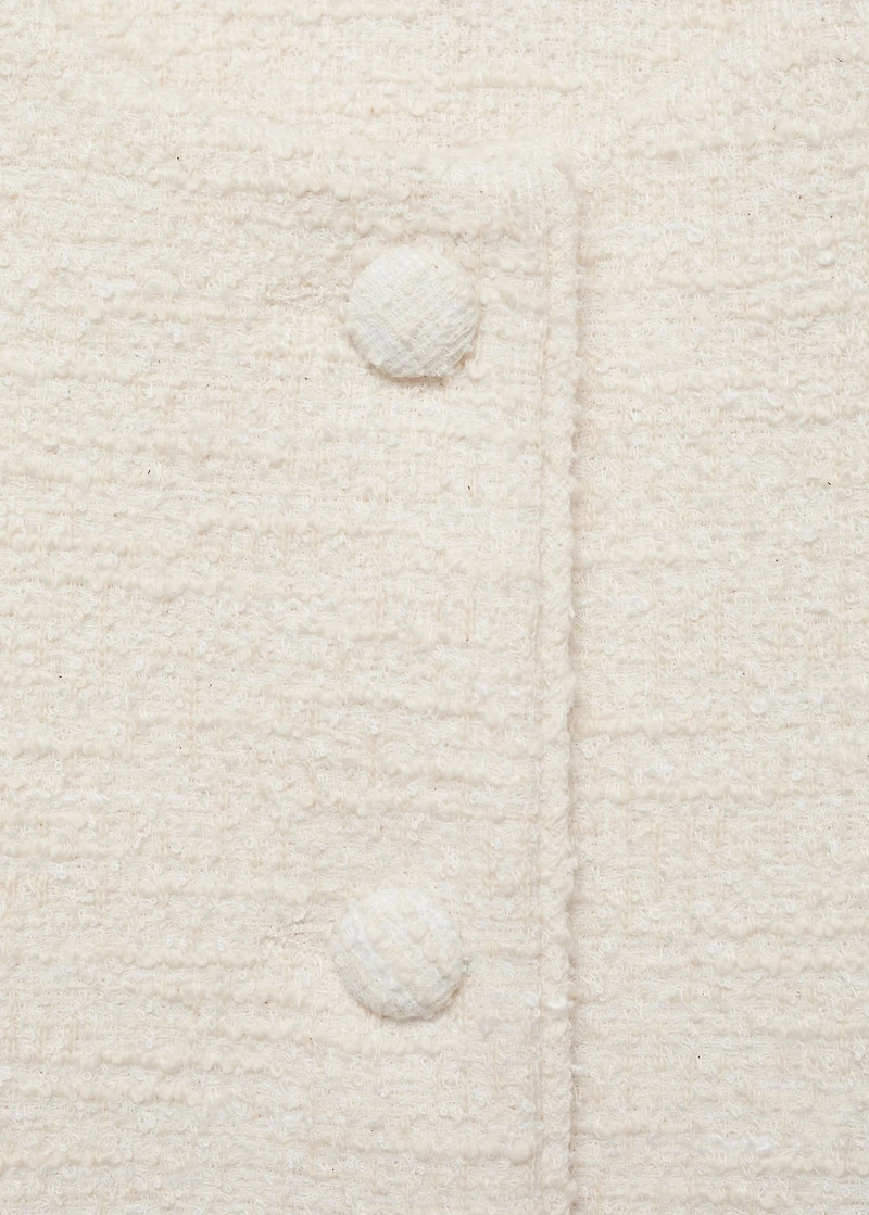 Tweed vest with buttons