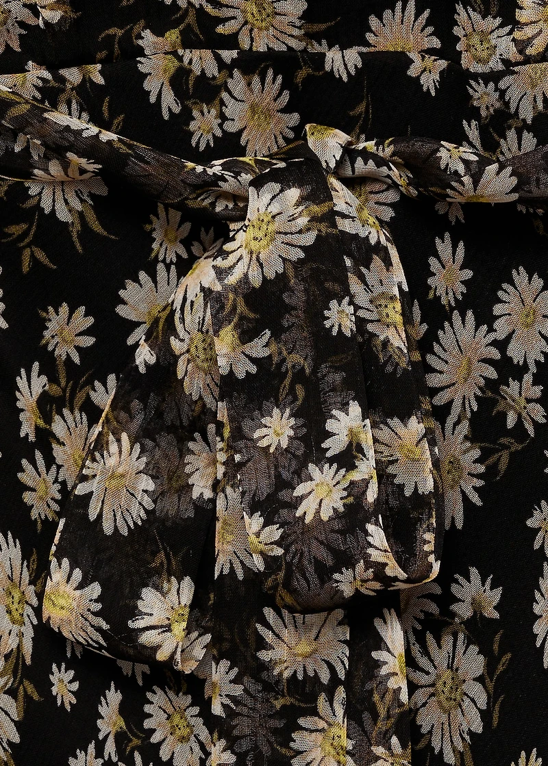 Floral-print straight-fit midi-dress