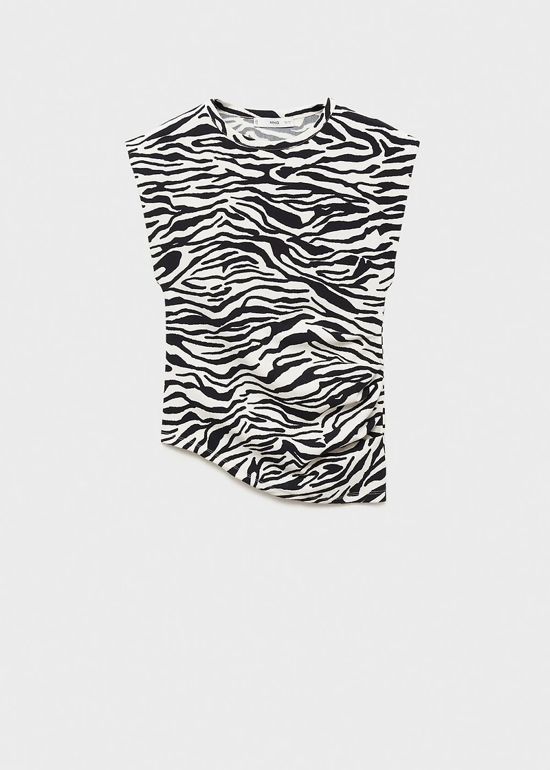 Draped sleeveless t-shirt