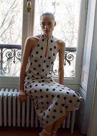 Rhinestone polka-dot halter dress