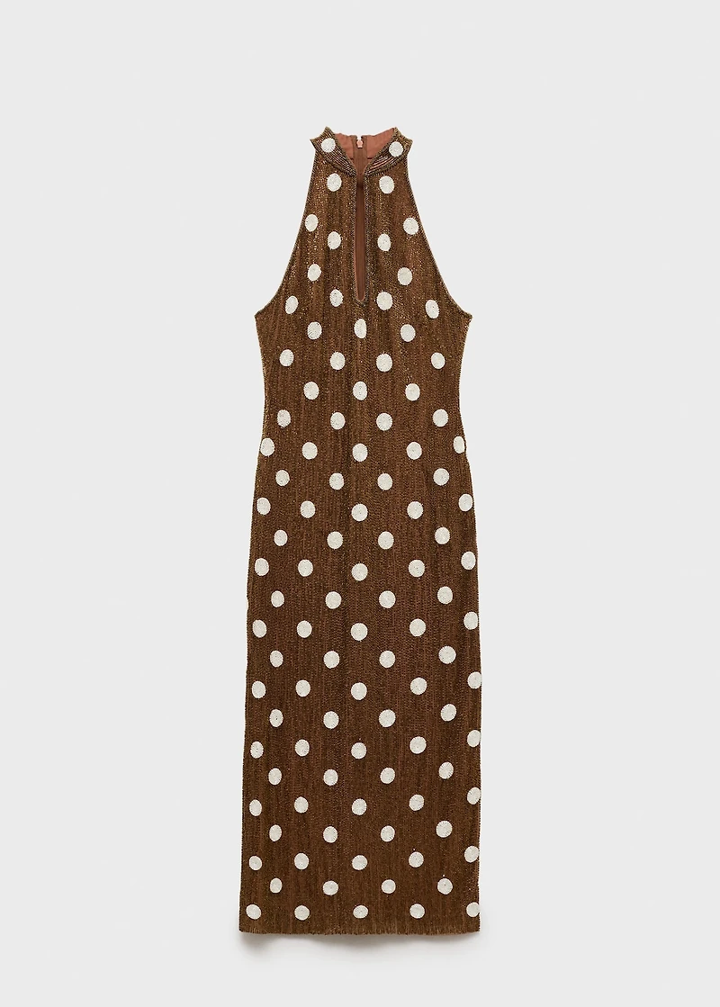 Rhinestone polka-dot halter dress