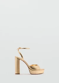 Metallic-effect heeled sandals