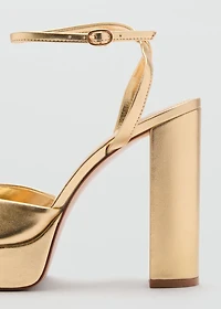 Metallic-effect heeled sandals