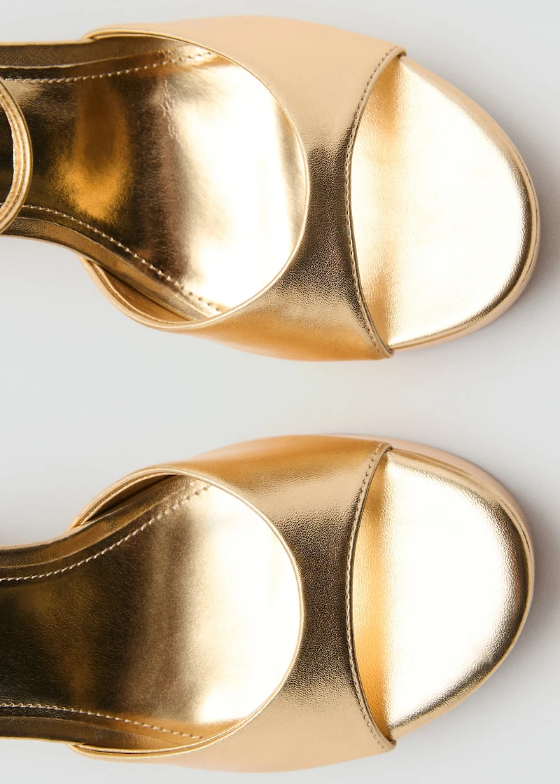 Metallic-effect heeled sandals