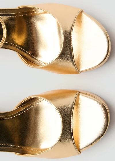 Metallic-effect heeled sandals