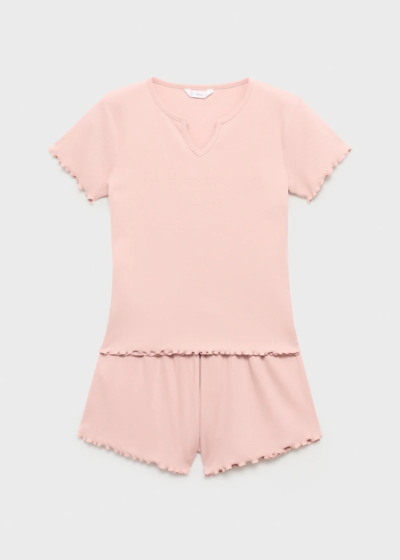Short ribbed pyjama