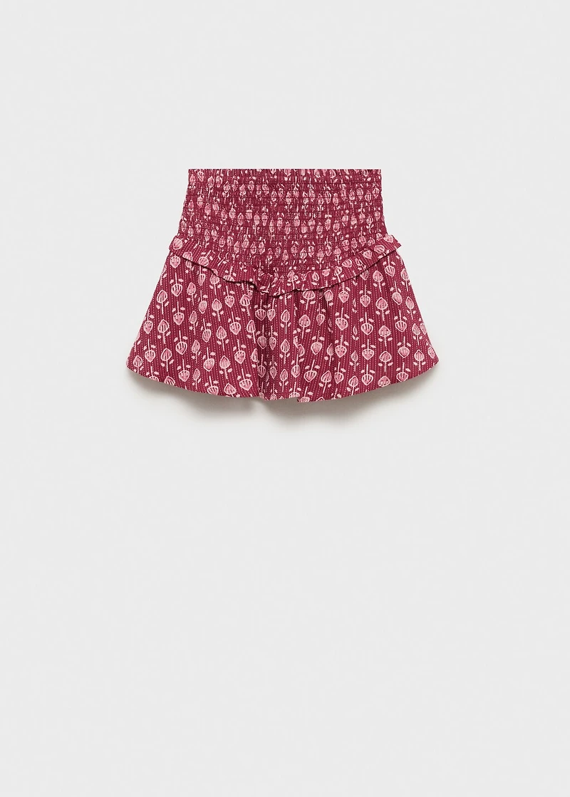 Ruffled gathered mini skirt